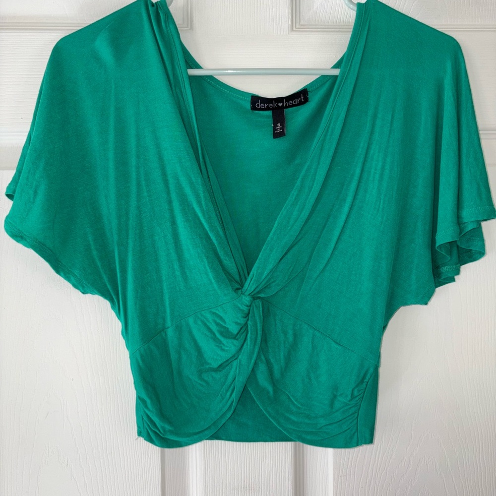 Derek Heart Teal Crop Top Size small
